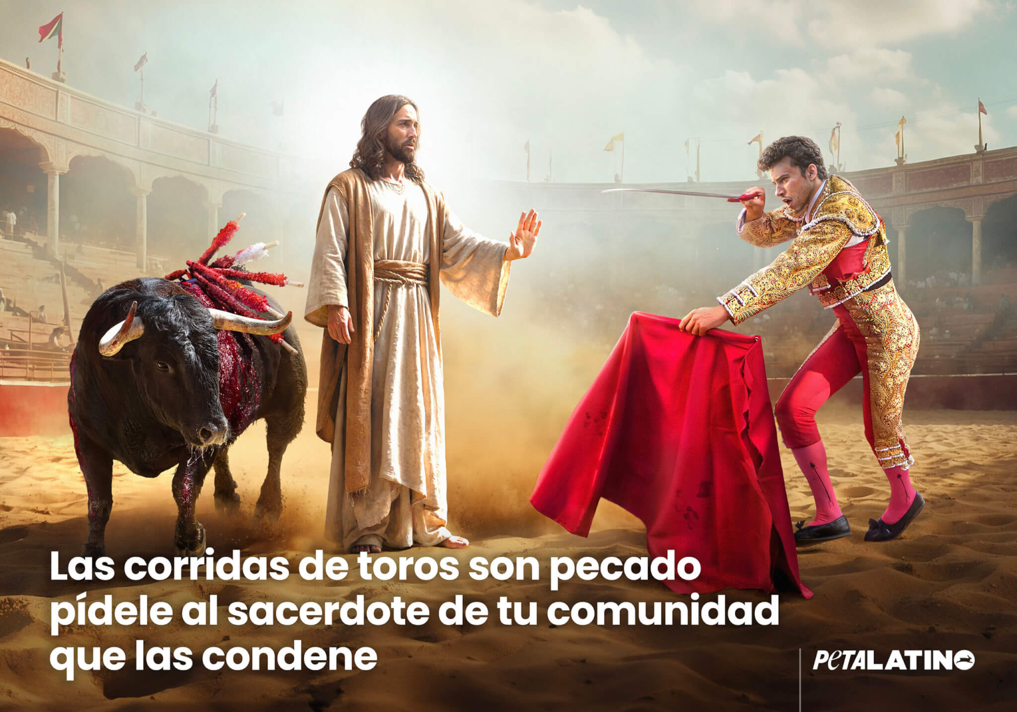 PETA Latino advierte en Roma: “Las corridas de toros son pecado” | PETA  Latino