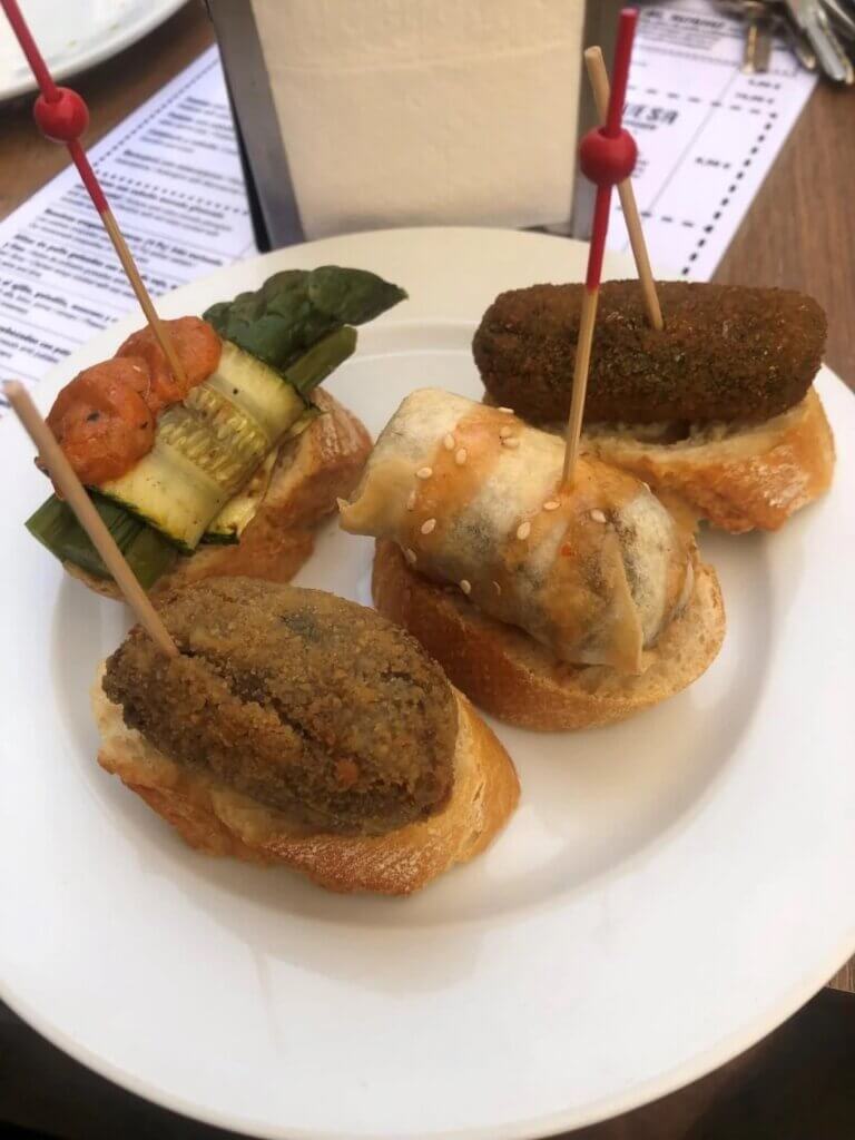 Vegan pinchos Spain